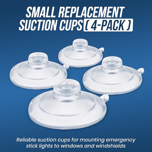 UBL Small Replacement Suction Cups - Diameter 1.75" at Rest, 1.88" in use | Mini Suction Cups for Dash Light, Stick & Windshield Mount Emergency Lights - Set of 4