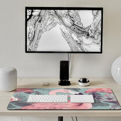 Large Size Gaming Mouse Pad Flamingo2 Desk Mat Non-Slip Base Waterproof Desktop Writing Pad for Office Home - color: Flamingo2, size: 40x90cm