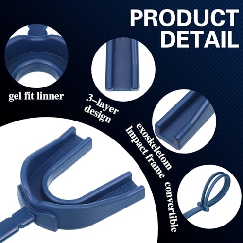 Seematn 40 Pcs Strapped Mouth Guard Bulk Football Mouthguard with Strap Youth Boxing Sports Mouthpieces Adult Mouthguard for Basketball Lacrosse Hockey Wrestling(Blue) - color: Blue