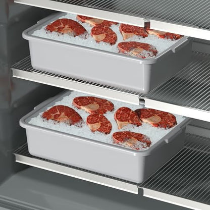 24 L Commercial Bus Tub, Plastic Bus Tubs, 6 Packs, Light Gray | Dish Tubs Restaurant, Food Service Bus Box - size: 24 L