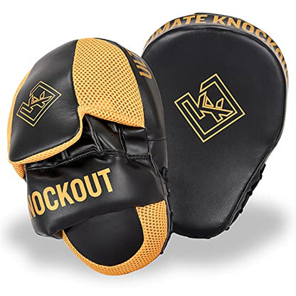 Macro Focused Curved Punching Mitts for Focused Hand Target Bag to Punch & Kickboxing, MMA Muay Thai Home Gym Training Pads for Men and Women - color: Orange