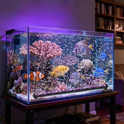 Submersible Aquarium Light:Fish Tank Light with Air Bubble Hole-RGB Color Changing Brightness Adjustable IP68 Waterproof Remote Control LED Light for Aquarium Fish Tank 12 inch - size: 12 inch Air Bubble Hole