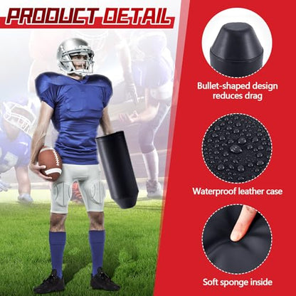 Tellegloww 2 Packs Football Arm Shield Blocking Pad Bullet Shaped Football Forearm Blocking and Sparring Training Pads for Sports Trainer and Coach - color: Black