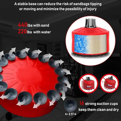 Adjustable Punching Dummy – Freestanding Silicone Punching Bag with Telescopic Height, Stable Large Base for Adults, Boxing, Kickboxing, MMA & Home Gym Training - color: Red