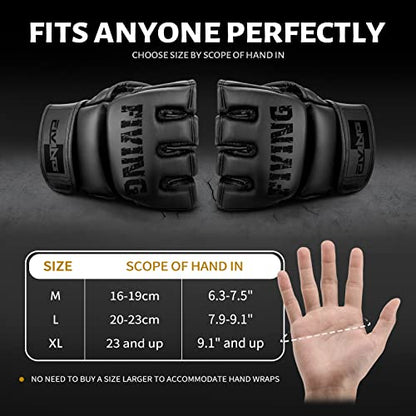 MMA Gloves for Sparring,Muay Thai,Training | Open Palm, Sparring & Grappling, Men & Women, Combat Sports, Boxing, Muay Thai, Kickboxing - size: Large