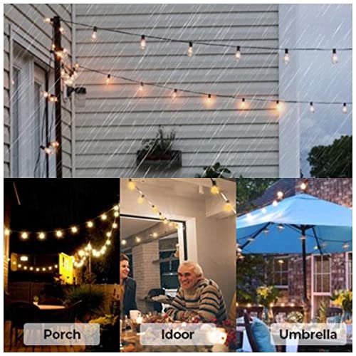 Zuske Outdoor String Lights, 25FT Patio Lights with 13 Shatterproof G40 Globe Bulb(1 Spare), Waterproof Connectable Dimmable LED Hanging String Lights for Outside Backyard Porch Balcony, 2700K - size: Electric-25FT