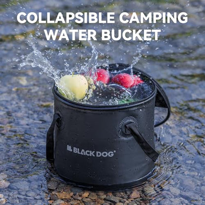 BLACKDOG Collapsible Bucket 5 Gallon with Transparent Viewing Lid, Portable Bucket Foldable Water Container with Handle for Camping Hiking Fishing Beach Car Washing