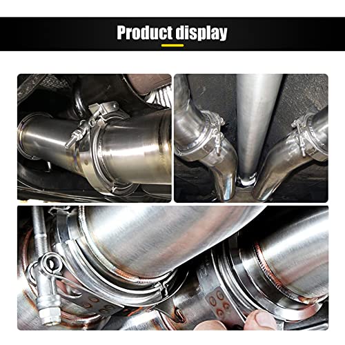 3" Stainless Steel Exhaust Clamp Kit, V-bolt Clamp, Male Female Flange Clip, Turbo Pipe Performance Exhaust System (Silver) - size: 3In