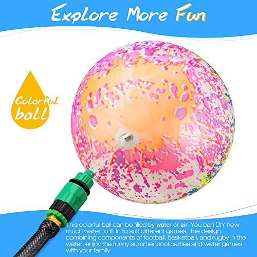 Hiboom 9 Inch Swimming Pool Diving Balls Underwater, Pools Toys Ball with Water Filling Adapter for Underwater Passing, Dribbling, Diving and Pool Games for Teens, Adults(Water Color Style) - style: Water Color Style