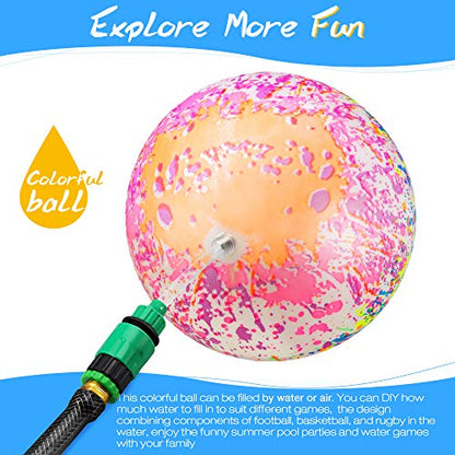 Hiboom 9 Inch Swimming Pool Diving Balls Underwater, Pools Toys Ball with Water Filling Adapter for Underwater Passing, Dribbling, Diving and Pool Games for Teens, Adults(Water Color Style) - style: Water Color Style