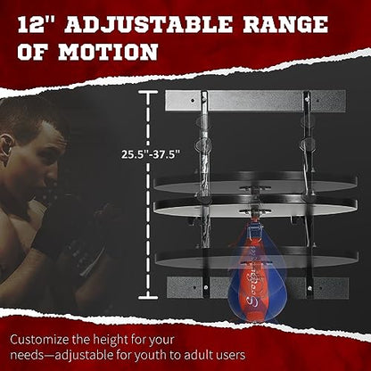Soozier Adjustable Speed Bag Platform with 360-Degree Swivel 10'' Speedbag | Wall Mounted Speed Bags for Boxing