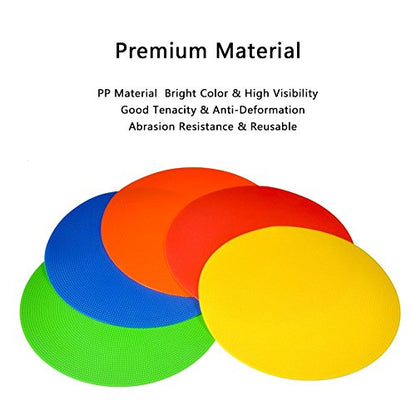 Disc Soccer Training Cones, Multi-Color Field Markers for Football, Basketball and Agility Drills