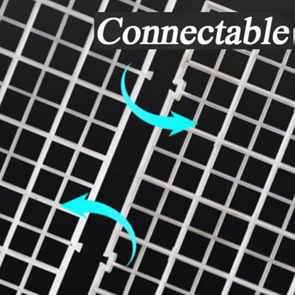 8PCS Fish Tank Dividers Lid, Aquarium Grid Bottom Isolation Tray Board, Plastic Egg Crate - color: Black, size: 8PCS