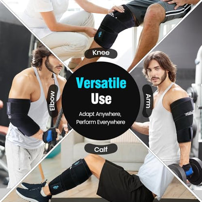 Hilph Knee Ice Pack Sleeve, Flexible Gel Ice Pack for Knee Pain Relief | Easy Wear, Reusable Cold Therapy for Knee Swelling, Replacement Surgery Recovery, Injuries, Arthritis, ACL, Strap Included - size: Medium, style: For Knee & Elbow with Extra Strap