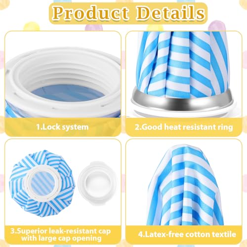 Honoson 4 Pack Reusable Ice Pack for Injuries, Ice Bags Hot Water Bag for Hot & Cold Pain Relief No-Leak Elastic Breathable for Muscle, Joint Pain Swelling, Sports & Home Use(Stripes Style) - style: Stripes Style