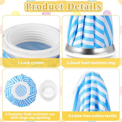 Honoson 4 Pack Reusable Ice Pack for Injuries, Ice Bags Hot Water Bag for Hot & Cold Pain Relief No-Leak Elastic Breathable for Muscle, Joint Pain Swelling, Sports & Home Use(Stripes Style) - style: Stripes Style