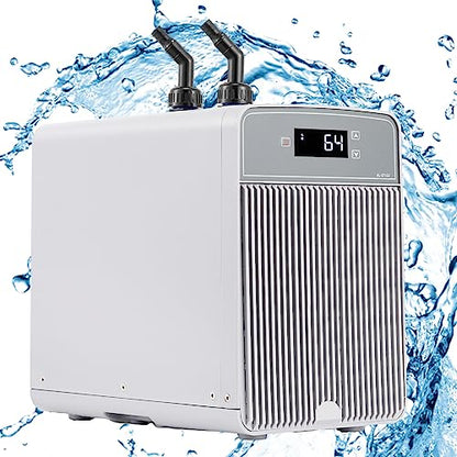Poafamx Aquarium Chiller 42Gal Water Chiller for Fish Tank 1/10 HP Water Cooler Refrigeration Compressor for Axolotl Hydroponics System Saltwater Freshwater Coral Jellyfish with Pump and Pipe 110V