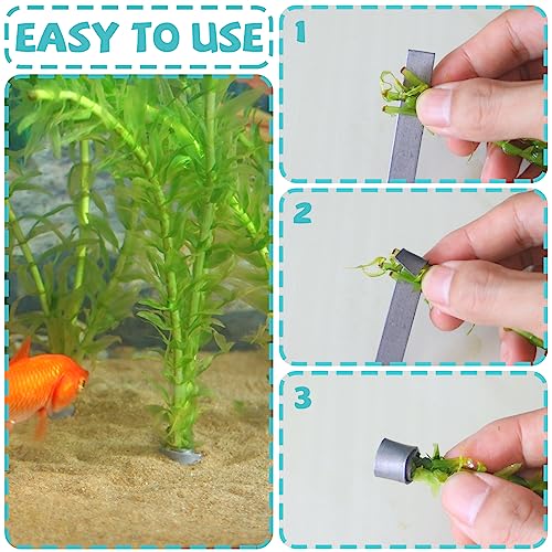 52 Pcs Aquarium Plant Weights, Plant Weights for Fish Tank, Aquarium Plant Anchors, Aquarium Plant Weights for Live Plants, Stops Plants from Floating in The Aquarium.