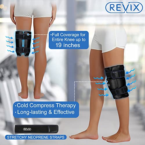 REVIX XL Ice Pack for Knee Replacement Recovery, Ice Wrap with Cold Compression for Discomfort and Fatigue, Gel Cold Pack Wrap Around Entire Knee, Promoting Flexibility and Mobility (Pack of 2) - size: XL (Pack of 2), style: Black-XL