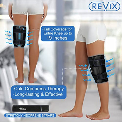 REVIX XL Ice Pack for Knee Replacement Recovery, Ice Wrap with Cold Compression for Discomfort and Fatigue, Gel Cold Pack Wrap Around Entire Knee, Promoting Flexibility and Mobility (Pack of 2) - size: XL (Pack of 2), style: Black-XL