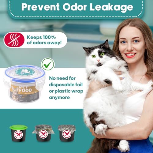 REFLYING Canned Cat Food Storage Lids Reusable Airtight Can Cover | Reusable airtight cat food can lids,Keeps wet food fresh,eliminates odor,Includes SUS 304 spoon and can opener - color: 1 Jar（S）+1 Spoon