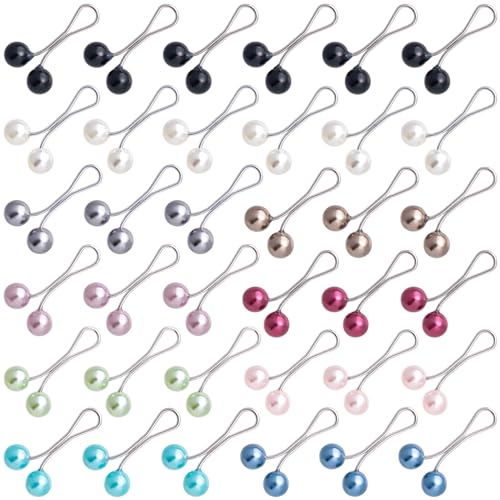 Joez Wonderful 36pcs Hijab Pins Clips for Women, Cute Scarf Clip Hijab Pins Pearl Brooch Pins, Headscarf Shawl Scarf Muslim Hijab Scarf Clips Safety Pins Buttons Wedding Dress Decorative Boutonniere - color: [36pcs] 10 Colors