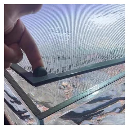 DIY Magnetic Aquarium Anti-Jumping Mesh Screen Netting for Top Lid, Customizable Fish Tank Net Cover with Corner Handle, Prevents Cat Catching Fish(L30xW20cm/11.8x7.9in) - size: L30xW20cm/11.8x7.9in