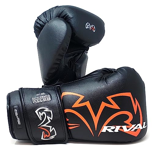 RIVAL Boxing RS11V Evolution Sparring Gloves, Extra-Thick 2” Padding, V-Strap Wrist Lock 2 System, Large Hand Compartment, and 15 Degree Angle Cuff - color: Black, size: 18 oz.