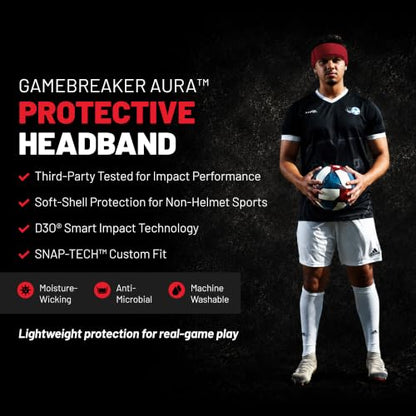 Gamebreaker Aura Protective Headband - Lightweight Soccer & Flag Football Headgear with Quick-Wick Moisture Control & Impact Protection - Unisex Youth & Adult - color: Royal Blue, size: Medium-Large