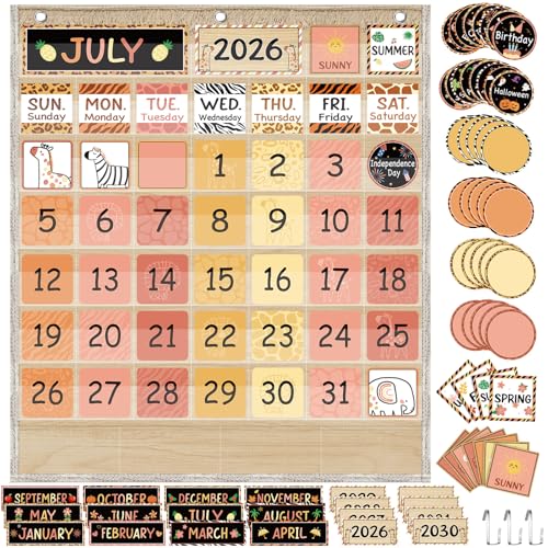 Sinload Classroom Calendar Pocket Chart Wood Color, We Belong - color: Wood Color, style: We Belong