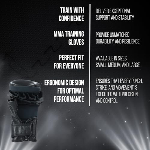 CLETO REYES Black Mamba MMA Training Boxing Gloves for Men and Women, Cowhide Leather, Black - size: Large