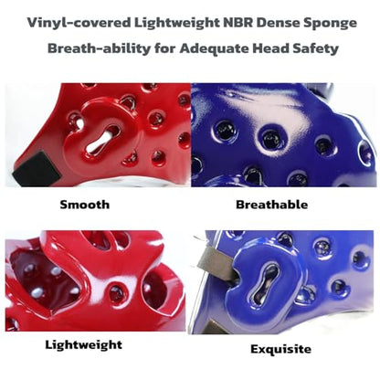 Taekwondo Sparring Head Guard, Competition Protection Headgear for Taekwondo, Karate and Martial Arts - color: red, size: Large