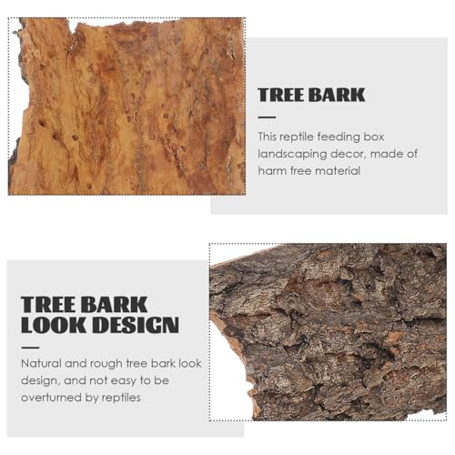 IMIKEYA 4Pcs Reptile Tree Bark Reptile Hides: Natural Wood Cork Bark Gecko Hide Small Climbing Barks Terrarium Decor Lizard Geckos Tortoise Birdcage Tank Accessories Water Tube Landscaping
