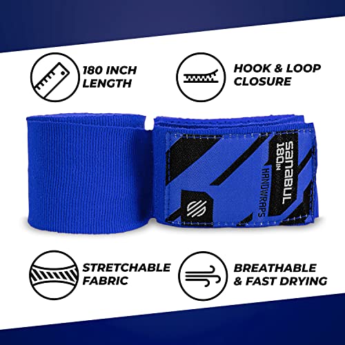 Sanabul Elastic 180 inch Boxing Hand Wraps for Boxing Gloves Muay Thai Kickboxing MMA Wraps for Men & Women