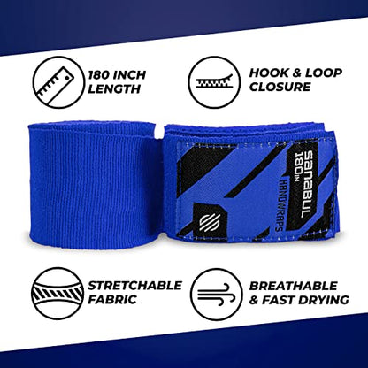 Sanabul Elastic 180 inch Boxing Hand Wraps for Boxing Gloves Muay Thai Kickboxing MMA Wraps for Men & Women