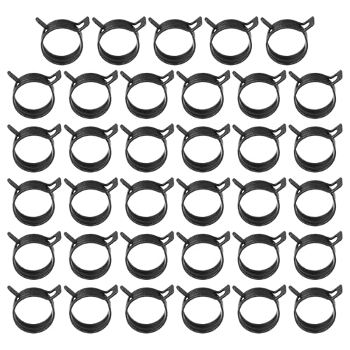 PATIKIL Spring Band Hose Pipe Clamps for 20-22.5mm OD Hose, 35 Pack Silicone Vacuum Constant Tension Band Clips for Fuel Line Silicone Air Hose Tube Water Pipe, Black - color: Black, size: 20-22.5mm