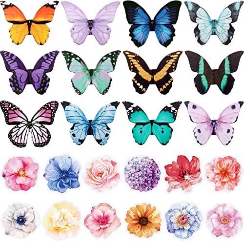 Faccito 24 Pieces Butterfly Magnetic Bookmarks Cute Magnet Page Foldable Page Markers Flower Butterfly Bookmarks Clip for Women Students Book Lovers Reading, Office Christmas Supplies Gifts