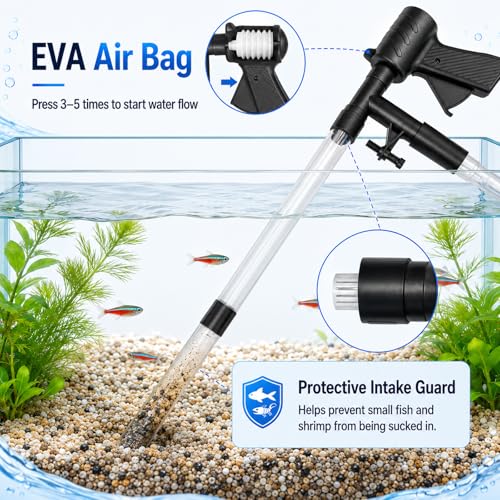 Fish Tank Cleaner Kit, Gravel Vacuum for Aquarium, Aquarium Vacuum & Siphon, Fish Tank Cleaning Kit, Aquarium Vacuum Gravel Cleaner