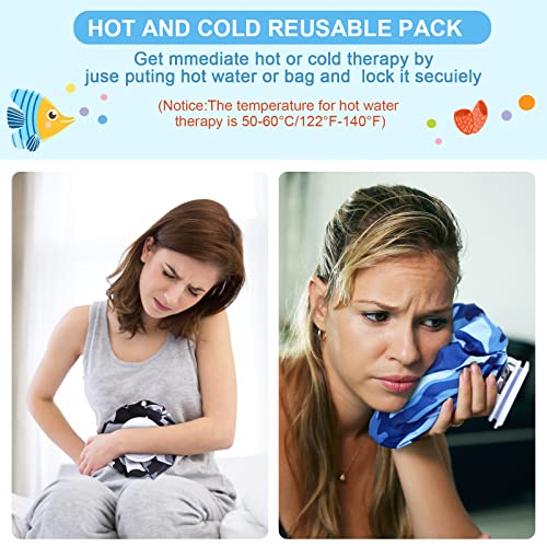 Nuanchu 3 Pieces Ice Bags for Injuries Reusable Ice Pack Hot Cold Water Bag 6, 9, 10 Inches Hot Cold Therapy and Pain Relief Pain Screw Top for Sports Knee Head Leg(Camouflage Style) - style: Camouflage Style
