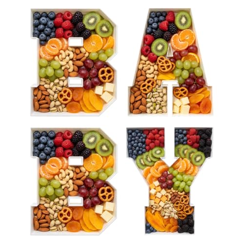 10 Inch Plastic Fillable Letter for Charcuterie, BABY Shower Party Table Centerpiece, Waterproof (BABY) - style: BABY