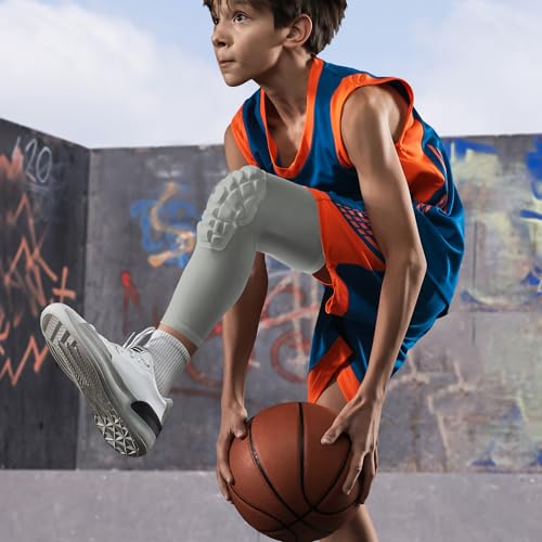Knee Pads Compression Leg Sleeve Wrestling Volleyball Football Knee Pads, Knee Compression Sleeve for Youth Adult, 1 pair of Knee Sleeves ((#1) Gray-2pcs,XLarge) - color: (#1) Gray-2pcs, size: X-Large