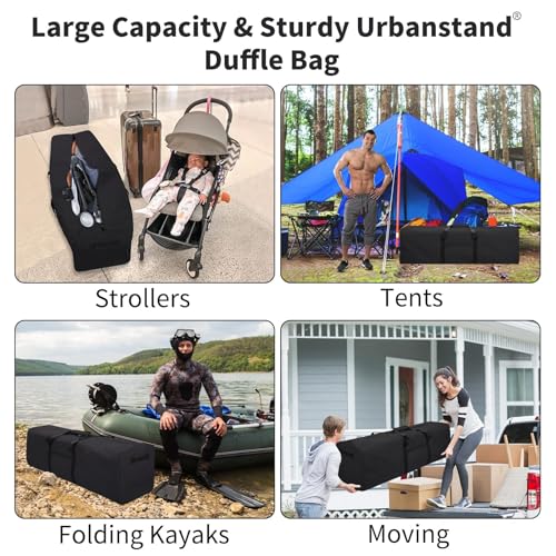 Urbanstand 46 inch Foldable Duffel Lock Zipper Travel Camp, Black | 600D Water-Resistant Ripstop Polyester, Foldable Design, Padded Handle, Holds Tent, Tripod, Fishing Rod & Sports Equipment - color: Black, size: 46 Inch