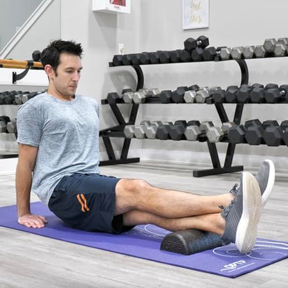 OPTP AXIS Firm Foam Roller, High Density Foam Roller for Physical Therapy, Yoga, Pilates, Fitness Exercise and Sports Training (Black, 12" X 3" Half-Round) - color: Black - 12" X 3" Half-round
