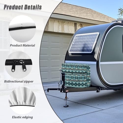 Blue Aztec Camper Propane Tank Cover Waterproof Propane Gas Tank Cover Fits 20LB Dual Propane Tanks All Weather Protection - color: Blue Aztec, size: S 20LB