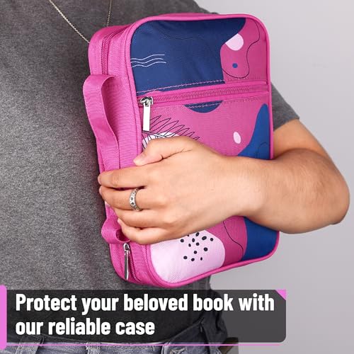 Mr. Pen- Bible Cover Case | Carrying Book Case with Durable Handle and Zippered Pocket, Bible Protective Church Bag for Men & Women, Christian Gifts - color: Pink Style