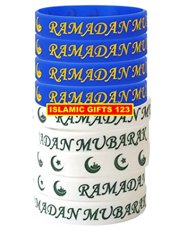 100 Pcs Ramadan Mubarak Wristbands Ramadan Silicone Bracelets Eid Mubarak Party Decorations Gifts for Muslims Ramadan Favors Ramadan Decor (Bands Ramadan) - style: Bands Ramadan