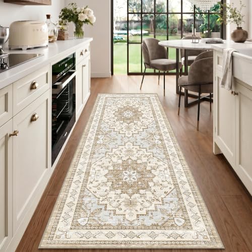 Area Rugs Runner 2x6 Washable Non-Slip Boho Indoor Carpets, Beige Tan - color: Beige Tan, size: 2' x 6' (Rectangular)