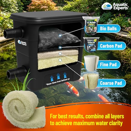 Aquatic Experts Cream COARSE Pond Filter Pad - 2 inch Thick - Bulk Roll Water Garden Filter Pond Media - Made in USA (12 inch by 72 inch) - size: 12" x 72"