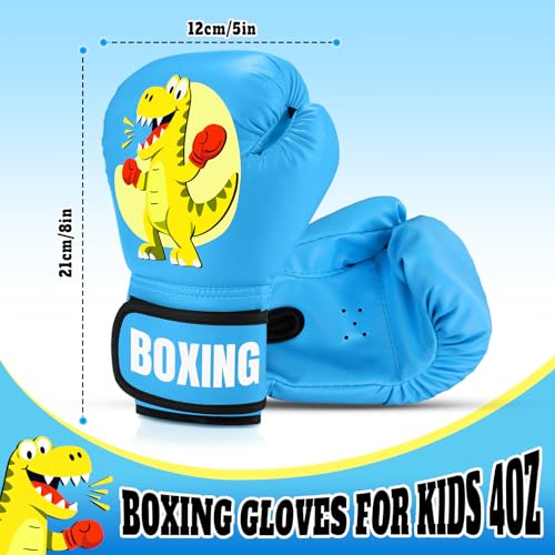 Kids Boxing Gloves for Boys & Girls, Youth Boxing Training Gloves for Kids Age 3 to 9 Years, 4OZ Training Sparring Gloves for Punching Bag Kickboxing Muay Thai MMA - color: Blue
