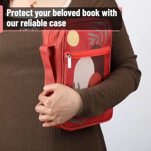Mr. Pen- Bible Cover Case | Carrying Book Case with Durable Handle and Zippered Pocket, Bible Protective Church Bag for Men & Women, Christian Gifts - color: Fire Red